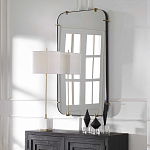 Зеркало настенное в черной металлической раме Mirror Cardinal варинант исполнения - 6 | Loft Concept в Екатеринбурге