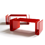 Дизайнерский кофейный стол Poltronova T01 Red Coffee Table варинант исполнения - 2 | Loft Concept в Екатеринбурге