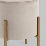 Бежевый пуф на золотистых ножках SANJAY варинант исполнения - 3 | Loft Concept в Екатеринбурге