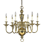 Люстра цвета латунь с 6-ю лампами в форме свечей в классическом стиле Hinkley варинант исполнения - 1 | Loft Concept в Екатеринбурге