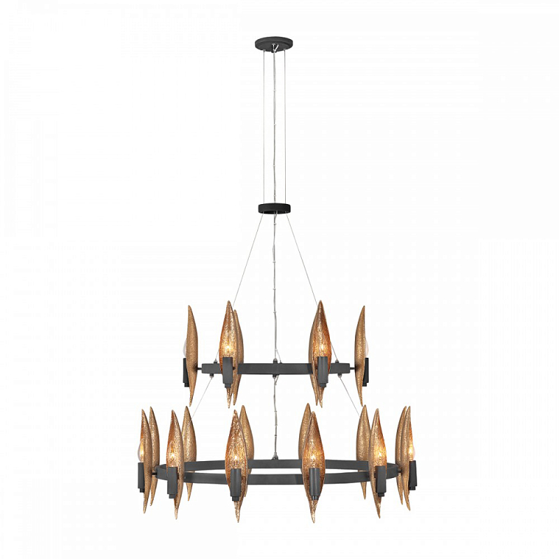 Люстра Hinkley 18 патронов Черный Янтарный в Екатеринбурге | Loft Concept 