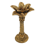 Подсвечник в форме пальмы с резными листьями и текстурным основанием Golden palm leaves варинант исполнения - 1 | Loft Concept в Екатеринбурге