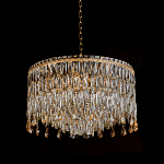 Люстра круглая с хрустальными подвесками на золотистом каркасе Roul Crystal Light варинант исполнения - 4 | Loft Concept в Екатеринбурге