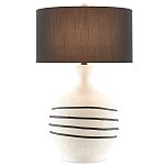 Настольная лампа фактурная с черными круговыми линиями на корпусе Recess варинант исполнения - 2 | Loft Concept в Екатеринбурге