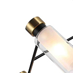 Люстра потолочная с 6-ю цилиндрическими плафонами из стекла и черным каркасом Noir Poise варинант исполнения - 2 | Loft Concept в Екатеринбурге