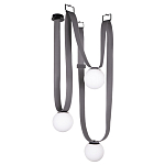 Подвесной светильник с серыми кожаными ремнями и белыми стеклянными плафонами в виде шаров Flos Wireline Lighting варинант исполнения - 1 | Loft Concept в Екатеринбурге