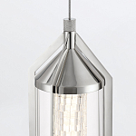 Подвесной светильник хромированного цвета с прозрачным цилиндрическим стеклянным плафоном Eurofase варинант исполнения - 5 | Loft Concept в Екатеринбурге