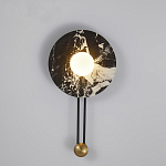 Бра круглое с каменным основанием и плафоном из стекла в форме шара Shaw Marble Lighting варинант исполнения - 2 | Loft Concept в Екатеринбурге