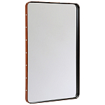 Зеркало прямоугольное в металлической раме с кожаной отделкой Loft in Reflection варинант исполнения - 2 | Loft Concept в Екатеринбурге
