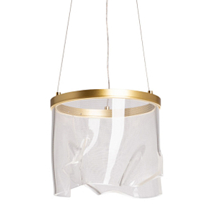 Подвесной светильник цилиндрической формы с прозрачным волнистым плафоном Wave Line