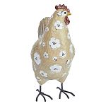 Статуэтка курица с белым цветочным узором и металлическими ножками Rustic Chicken варинант исполнения - 1 | Loft Concept в Екатеринбурге