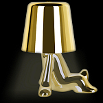 Настольная лампа фигурная золотого цвета с гладким абажуром Высота 17 см Sophia варинант исполнения - 5 | Loft Concept в Екатеринбурге