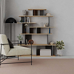 Стеллаж прямой с вертикальными и горизонтальными полками цвета антрацит и древесины APOLLON BOOKCASE ANTHRACITE OAK варинант исполнения - 1 | Loft Concept в Екатеринбурге