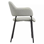 Стул мягкий с подлокотниками Chair Gray Upholstery Boucle варинант исполнения - 2 | Loft Concept в Екатеринбурге