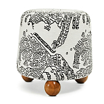 Пуф Wakonda с Круглыми ножками Черно-Белый орнамент варинант исполнения - 1 | Loft Concept в Екатеринбурге