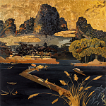 Кофейный стол с японским пейзажем Bohemia coffee table  варинант исполнения - 1 | Loft Concept в Екатеринбурге