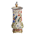 Ваза фарфоровая с птицей на бронзовой ветке и цветочной росписью Garden of Eden варинант исполнения - 4 | Loft Concept в Екатеринбурге