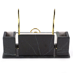 Настольный письменный набор из белого мрамора с часами Marble Accessory варинант исполнения - 3 | Loft Concept в Екатеринбурге