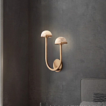 Бра с 2-мя мраморными плафонами на латунном корпусе Light Warm Light варинант исполнения - 1 | Loft Concept в Екатеринбурге