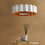 Люстра круглая фактурная в сочетании белого и золотого цвета Wide Stripes of Ribbon варинант исполнения - 5 | Loft Concept в Екатеринбурге