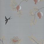 Обои ручная роспись Summer Night Blossom Colourway SC-122 on Wood Ash slub silk варинант исполнения - 1 | Loft Concept в Екатеринбурге