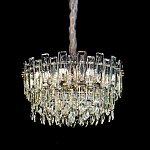 Круглая люстра с хрустальными подвесками на золотистом каркасе Gorgeous Crystal Light варинант исполнения - 1 | Loft Concept в Екатеринбурге