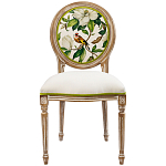 Стул бежевый из натурального бука с изображением птицы в саду Blooming Colored Birds варинант исполнения - 1 | Loft Concept в Екатеринбурге