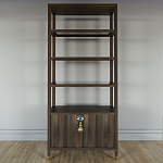 Стеллаж со стеклянными полками Elsa Dreams Walnut варинант исполнения - 6 | Loft Concept в Екатеринбурге