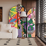 Ширма цветочный принт Colored Partition варинант исполнения - 4 | Loft Concept в Екатеринбурге