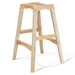 Барный стул со спинкой на 4-х деревянных ножках Синий Велюр Ava Charm варинант исполнения - 7 | Loft Concept в Екатеринбурге