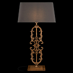 Настольная лампа на ажурном чугунном основании с тканевым серым абажуром Openwork Lamp варинант исполнения - 2 | Loft Concept в Екатеринбурге