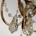  Бра в классическом стиле с 3-мя лампами в виде свеч на овальном зеркальном основании с хрустальными подвесками и подсвечниками Feiss варинант исполнения - 2 | Loft Concept в Екатеринбурге