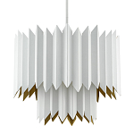 Люстра белая с гофрированным двойным абажуром Corrugated Double Lampshade варинант исполнения - 2 | Loft Concept в Екатеринбурге