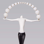 Торшер черно-белая статуэтка Девушка Girl Carries Light Balls варинант исполнения - 2 | Loft Concept в Екатеринбурге