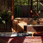 Трехместный диван с кожаной обивкой коричневый Coste Leather Sofa варинант исполнения - 8 | Loft Concept в Екатеринбурге