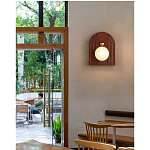 Настенный светильник с деревянным резным основанием Wood Wall Lamp варинант исполнения - 3 | Loft Concept в Екатеринбурге