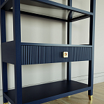 Стеллаж Elsa Dreams Blue со стеклянными полками и ящиком варинант исполнения - 5 | Loft Concept в Екатеринбурге