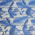 Мебельная ткань Вышивка синий принт 280 см T2-136 варинант исполнения - 1 | Loft Concept в Екатеринбурге