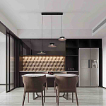 Люстра подвесная с тремя матовыми черными плафонами Obsidian Touch варинант исполнения - 4 | Loft Concept в Екатеринбурге