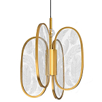 Люстра с гравировкой на акриловых плафонах Gravyura Bronze D 33 см варинант исполнения - 1 | Loft Concept в Екатеринбурге