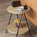 Стол приставной с 2-мя круглыми столешницами из дерева ESSEL OAK варинант исполнения - 4 | Loft Concept в Екатеринбурге