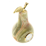 Часы настольные в виде груши из натурального камня Оникс Stone Clock варинант исполнения - 2 | Loft Concept в Екатеринбурге