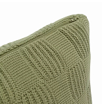 Подушка из хлопка рельефной вязки зеленого цвета Eden Line варинант исполнения - 2 | Loft Concept в Екатеринбурге