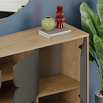 Комод цвета древесины с 3-мя дверцами и выдвижным ящиком темно-серого цвета SPARK CONSOLE OAK ANTHRACITE варинант исполнения - 4 | Loft Concept в Екатеринбурге