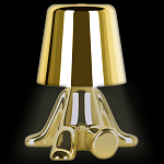 Настольная лампа фигурная золотого цвета с гладким абажуром Высота 17 см Sophia варинант исполнения - 1 | Loft Concept в Екатеринбурге