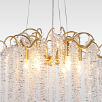 Люстра подвесная с изогнутыми золотистыми элементами и хрустальными подвесками FAIRYTREE Light варинант исполнения - 3 | Loft Concept в Екатеринбурге