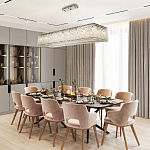 Прямоугольная люстра с хрустальными подвесками Crystal Art Chrome Rectangular Chandelier варинант исполнения - 2 | Loft Concept в Екатеринбурге