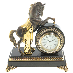 Часы настольные бронзовые с декором в виде коня Horse Stone Clock варинант исполнения - 5 | Loft Concept в Екатеринбурге