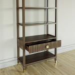 Стеллаж Elsa Dreams Walnut со стеклянными полками и ящиком варинант исполнения - 3 | Loft Concept в Екатеринбурге