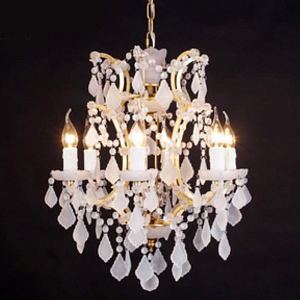 Люстра RH Rococo Iron & white matt Crystal Chandelier 6